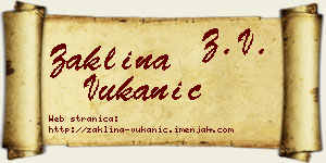 Žaklina Vukanić vizit kartica